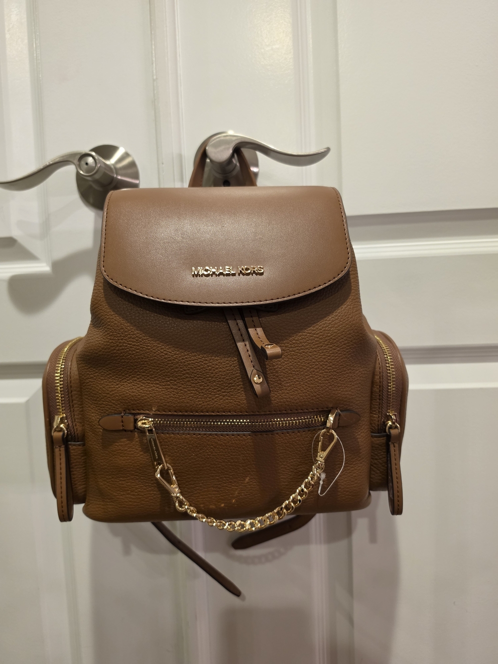 Michael Kors Jest Set Backpack In Tan Pebbled Leather